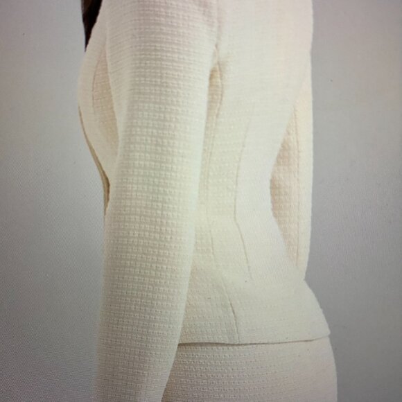 House of CB Medium (US 6-8) Boucle Cream Suit Jacket - Picture 4 of 5